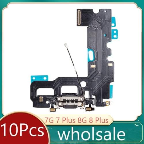 10pcs USB Charger Charging Port Dock Connector Data Flex Cable Replacement Parts For iPhone 7G 7 Plus 8 Plus