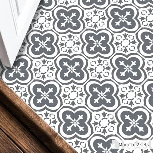 Funlife Waterproof Balck-White Wall Tiles Stickers Waist Line Kitchen Wall Sticker PVC Adhesive Bathroom Floor Wallpaper DB097