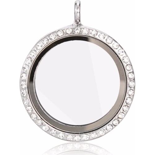 Water Proof High quality 30mm Floating magnet Glass Pendant locket with locket necklace