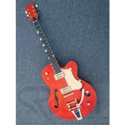 Weifang Rebon Hollowbody organe colour electric guitar with Tremolo bridge