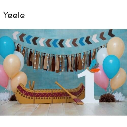 Yeele Bbay One Birthday Backdrop Ship Banner Balloon Party Decor Newborn Photographic Photos For Photography Studio Shoot Prop