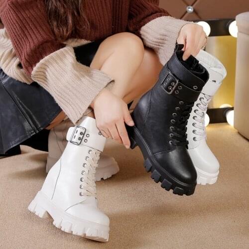 2020 New Women Female Winter Boots For motorcycle Boots Dr Ankle Boots For Women Winter Shoes Women Booties Plus Size 34-40 hot