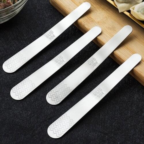 100Pcs DIY Dumplings Maker Tools Stainless Steel Dumplings Wonton Bun Stuffing Spoon Kitchen Gadgets Pastry Kitchen Accessories