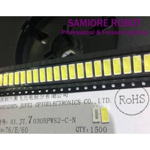 100pcs FOR JUFEI LED Backlight 1W 7030 6V Cool white TV Application smd 7030 led cold white 100-110lm 7.0*3.0*0.8mm CHIP-2