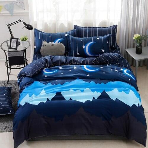 3D Printed Moon Night Bedding Sets 3/4Pcs Scenery Duvet Cover With Pillowcase Twin Full Queen King Size Bed Sheet