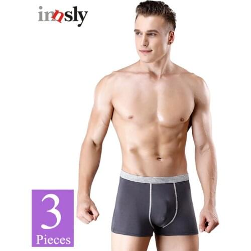 3 Pieces/Set Mens Boxer Bamboo Fiber Men Underwear Breathable High Quality Large Size Loose Mid-rise Comfortable Elastic Shorts