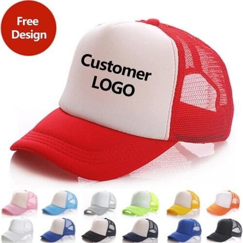 5pcs/lot Print Ad Logo Casquatte Adjustable Summer Trucker Cap Men Custom Logo Breathable Unisex Dad Hat Baseball Cap