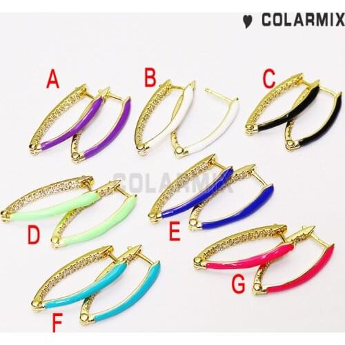 6 pairs Summer colors zircon earrings rainbow colors jewelry fashion earrings for women fashion accessories 51113