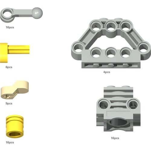67Pcs DIY Educational Parts Crankshaft Engine Connecting Rod for Standard Building Block Brands - Random Color