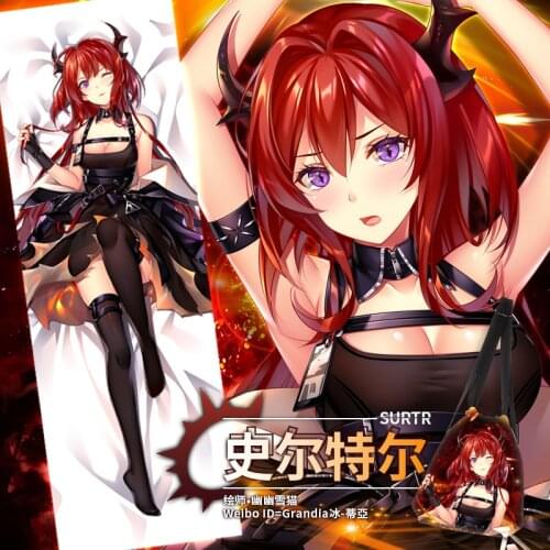 Anime Surtr Arknights Game Dakimakura Hugging Body Pillow Case Otaku Male Pillow Cushion Cover Xmas Gifts SM