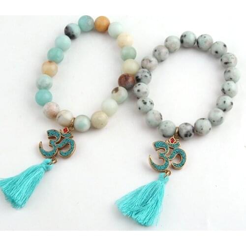 Free Shipping New Fashion Armband Made Beautiful OM Blue Tassel Bracelet bangle