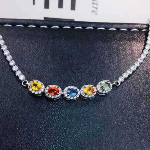 Natural color sapphire bracelet, fashionable, 925 silver novel design, womens favorite jewelry