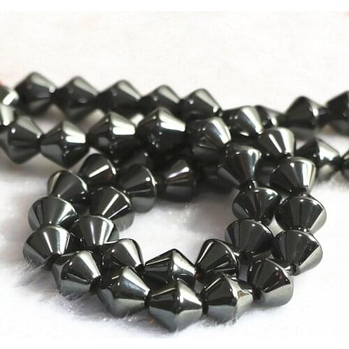 4 style natural black hematite bicone abacus coin wheel shape loose beads elegant diy jewelry findings 15inch B225