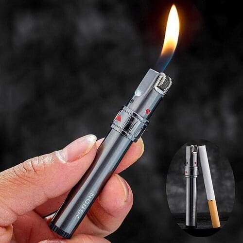 Butane Gas Inflatable Lighter Grinding Wheel Creative Mini Slim Lady Open Flame Safe Rotary Switch Lock Fire Cigarette Accessory