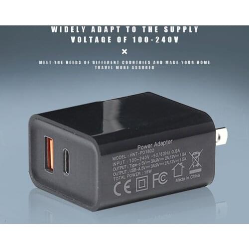 18W Fast USB Charger Quick Charge 3.0 PD Fast Charging Power Adapter For iPhone 12 Dual Ports Type-C Phone Charger Accessories