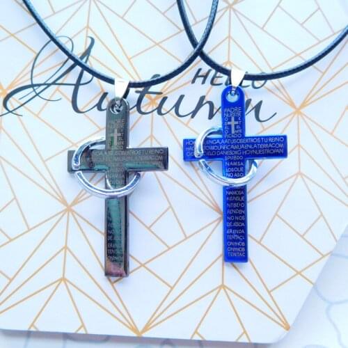 1 Piece Basic Punk Cross Pendant Rope Chain Necklace Women Men Gifts Goth Jewelry Circle Geometric Choker Necklace Vintage Charm