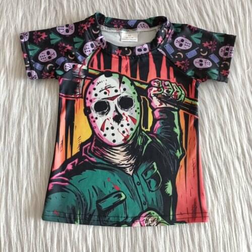 Boys T-shirts children clothing Halloween printing short sleeve o-neck top wholesale kids clothes