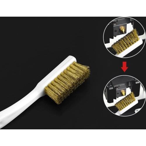 For Nozzle Cleaning Tool Hot Bed Copper Brush 3D Printer Head Accessories Easy Storage Rust Removal Handle Professional Block