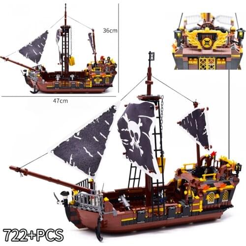 Classic Black Pearl Ship Pirate Ships Pirates Model of the Caribbeaned Building Blocks Bricks Birthday Gifts Kid Toys
