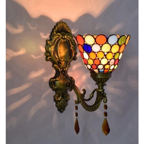 Tiffany fashion European style wall lamp Baroque Bohemia mirror light rustic bed-lighting lamps