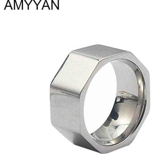 Fashion Mens New US Size 7-11 Punk Rock Stainless Steel Mens Biker Rings Vintage Style Jewelry Silver Color Screw Ring Men