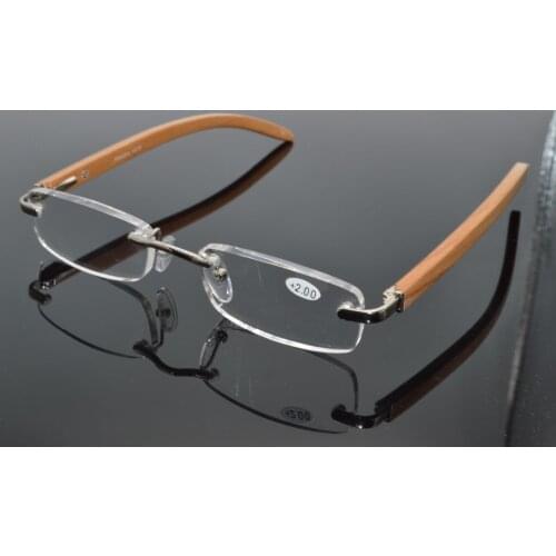 2019 Lentes De Lectura Handmade Wood Legs Rimless Slim Lenses Men Women Nature Reading Glasses+1.0 +1.5 +2.0 +2.5 +3.0 +3.5+4.0