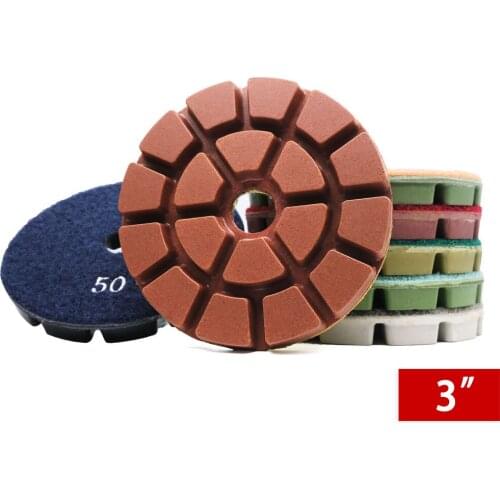 7Pcs/Set 3" Diamond Floor Renew Sanding Disc Wet Polishing Pads For Concrete Resin Bond Stone Marble Polishing Disc Cleaning