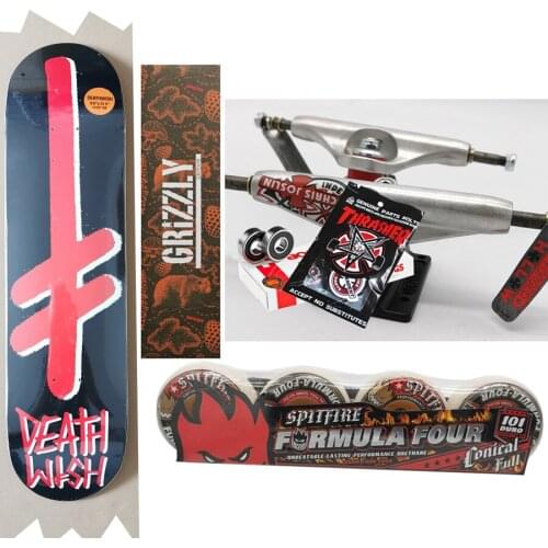 DEATH WISH skateboard decks whole kit spitfire wheels grizzly grip tapes THUNDER trucks hardware good quality