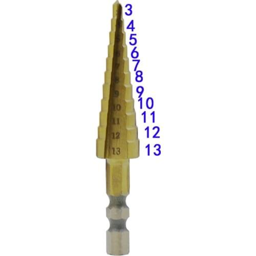 Professional Woodworking Tools Step Drill Bit Hole Cutter HSS Hex Shank Pagoda Metal Steel Cut Tool for Sheet Metal 3-13mm