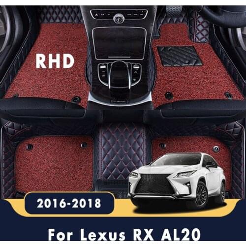 RHD For Lexus RX AL20 2018 2017 2016 Car Floor Mats Luxury Double Layer Wire Loop Carpets Auto Interior Custom Leather Rugs