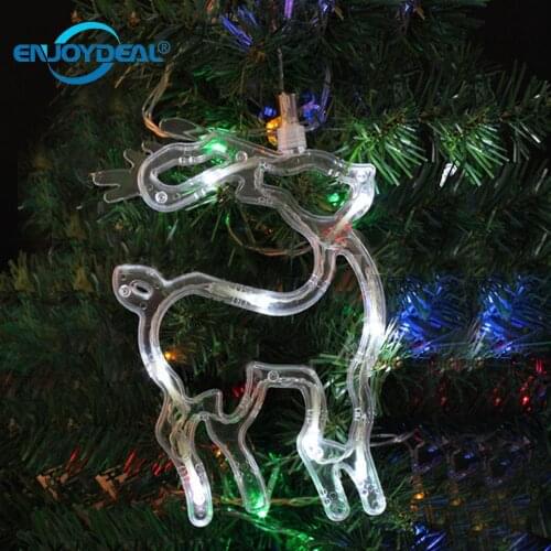 Christmas Decorative Deer Window Sucker Lamp Night Light Home New year Holiday Tree Wedding Decor Deer Indoor Xmas Gift