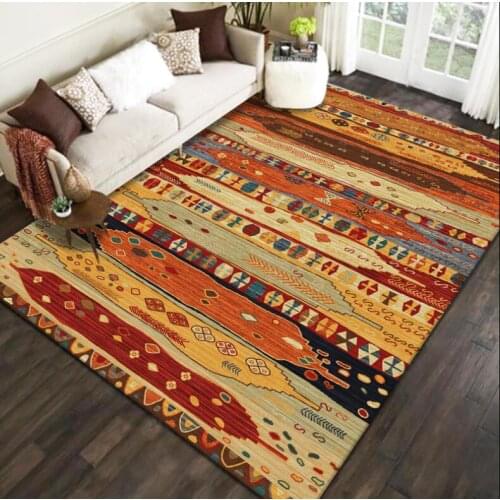 Modern Carpets Persian Vintage Carpet for Living Room Bedroom Mat Non-Slip Area Rugs Absorbent Boho Morocco Ethnic Retro Carpet
