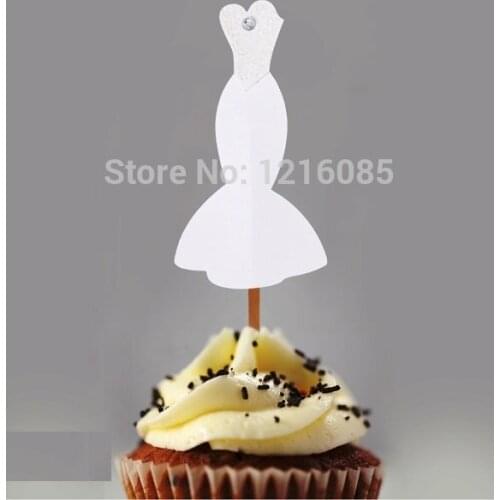 WEDDING DRESS Treat Toothpicks cupcake toppers food picks wedding princess birthday bridal shower baby party decor cake topper