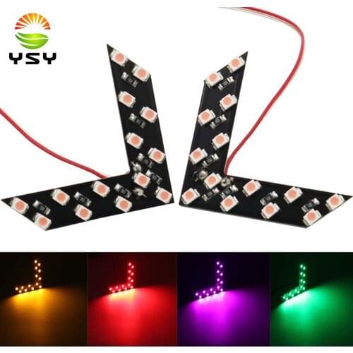 YSY 100PCS Car Styling 14 SMD LED Arrow Panel For Car Rear View Mirror Indicator Turn Signal Light Car led Parking DC12V Yellow