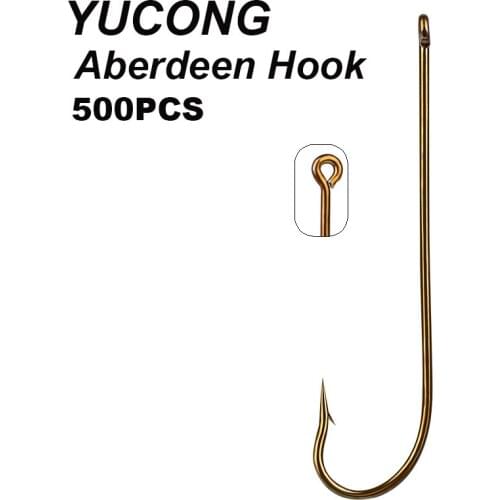 YUCONG 500Pcs Saltwater Single Fishing Hooks 4#-6/0# Brown Color High-Carbon Steel Fishhooks High Strength Offset Barbed Hooks