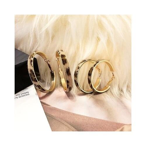 Fashion Manifesto Earrings 2018 Big Circle Earrings Female Leopard Print Earrings Modern Jewelry