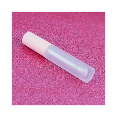 1/2/5pcs 5ml Empty Lip Gloss tube pink cap lipgloss Plastic clear Frosted Lipgloss Tube packing Container Mini Lip Gloss Bottles