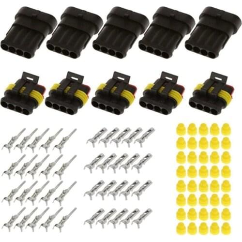 15 set Electrical Wire Connector Car Plug Truck Terminal Connector 2 3 4-pin Auto Waterproof Male & Female Cable Wire Connectors