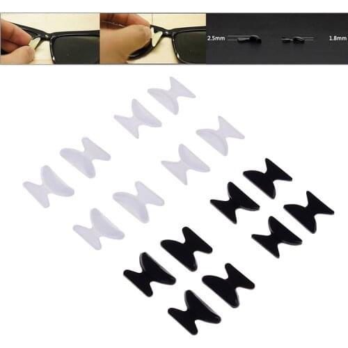 4pcs=2 Pairs 2.5mm/1.8mm Eyeglass Sunglass Silicone Stick Anti-slip Silicone Stick On Nose Pad Glasses Tools Black White
