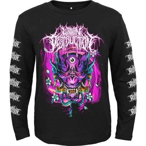 2 designs harajuku Within Destruction Deathcore rock band rocker men women full long sleeves Tengu shirt heavy metal black tee