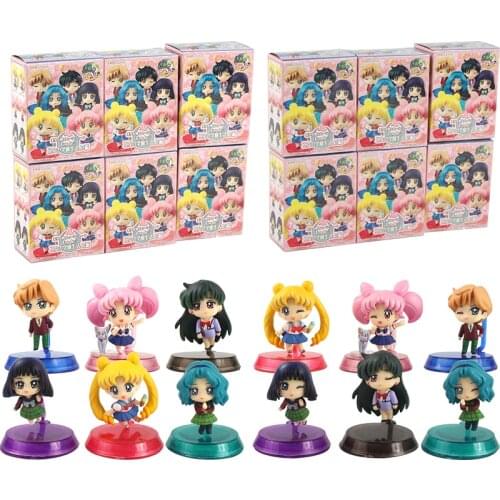 5-5.5cm 6pcs/set Q Version Cute Mini Figure Dolls PVC Model Toy