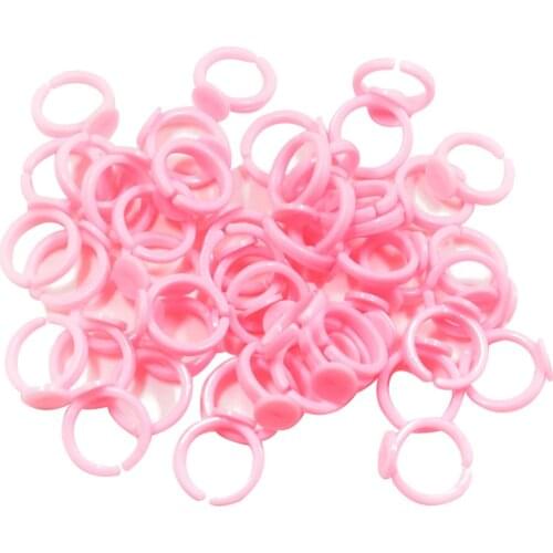 50 Pieces Pink Plastic Adjustable Kids Ring Base Findings GLUE ON Base 14mm
