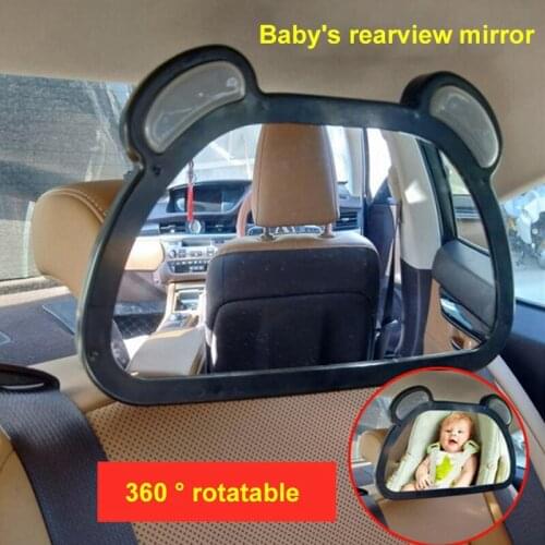 Car Child Safety Seat 360 Degree Rotating Baby Auxiliary Observation Mirror Remote Control LED Baby Observation Mirror