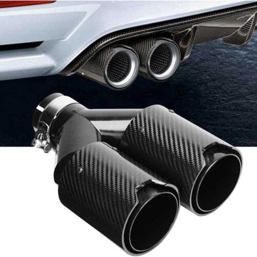 Car 2-1 Rear Exhaust Tip Y Pipe Dual 93mm Outlet Single 63mm Inlet Modification Universal accessories