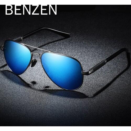 BENZEN Polarized Sunglasses Men Classic Sun Glasses For Male UV Protection Driving Shades Pilot Eyewear Oculos Black 9332