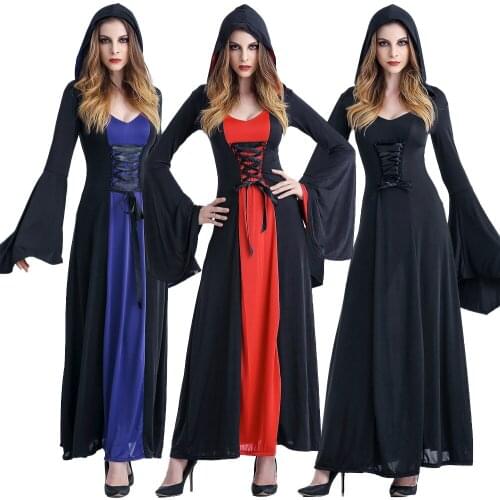 Free Shipping Three Color Witch Vampire Cosplay Dress Halloween Costumes for Women Lady Carnival Party Devil Costume Dresses