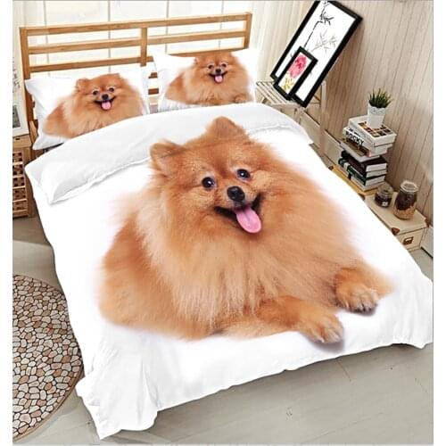 Twin Full Queen Cover Set Bed Sheet Duvet Cover Long Haired Dog Pillowcase Bed Cover 3D Bedding Set Double Bed Set King Size