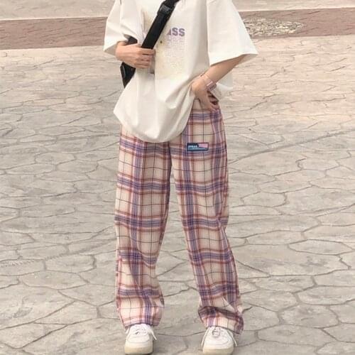 Dropshipping Harajuku Plaid Pants For Women Trousers Streetwear Woman Harem Pants Autumn Ladies Plus Size clothes jogger size