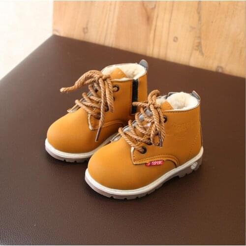 Kids Snow Boots Toddler Baby Shoes New 2020 Autumn Winter Plush Warm PU Leather Waterproof Riding Boots Boy Girls Ankle Boots