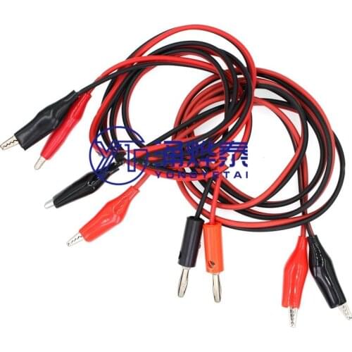 YYT Double-headed alligator clip line banana plug line power test line wire connection line 2 wire 4 clip red and black
